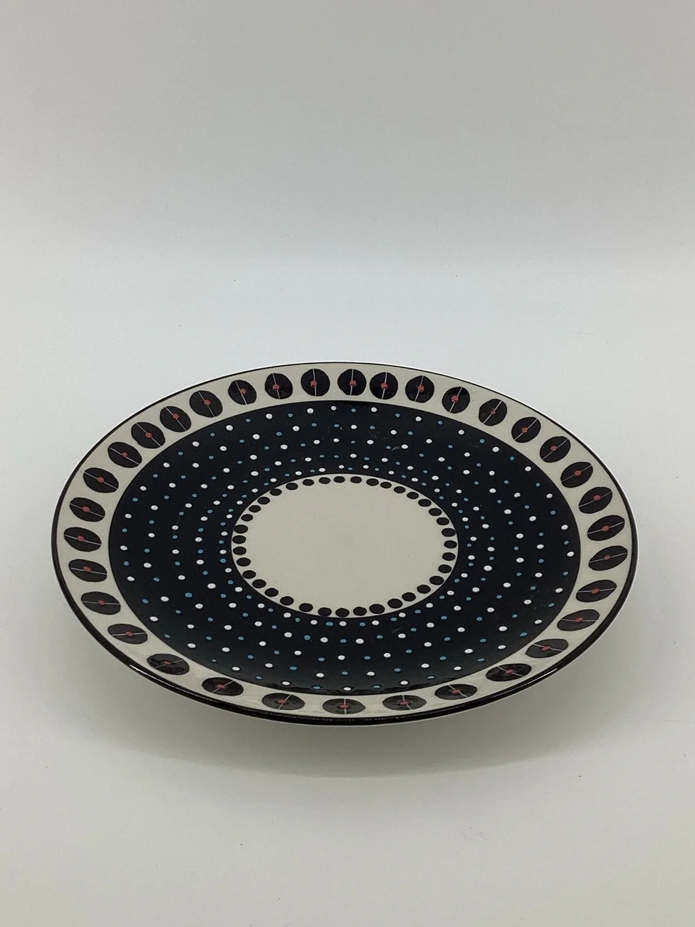 potters Workshop for West Elm Black White Dot-Pattern Dinner Plate